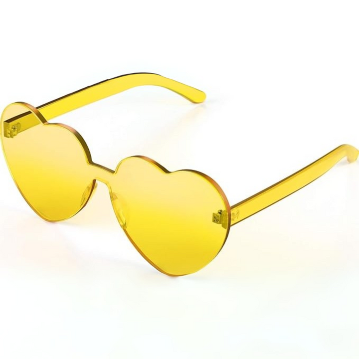 Farblose transparente Damen Herz-Sonnenbrille ohne Rahmen, modisch & leicht.