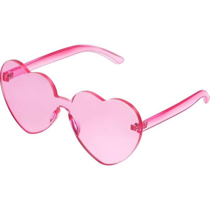 Leichte transparente Herz-Sonnenbrille für Damen, randlos, modisch für jeden Tag.