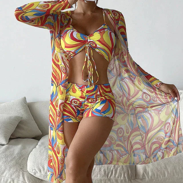 Trendiger zweiteiliger Damen-Bikini von Nevi, atmungsaktiv & bequem für Strandmode und Urlaub.