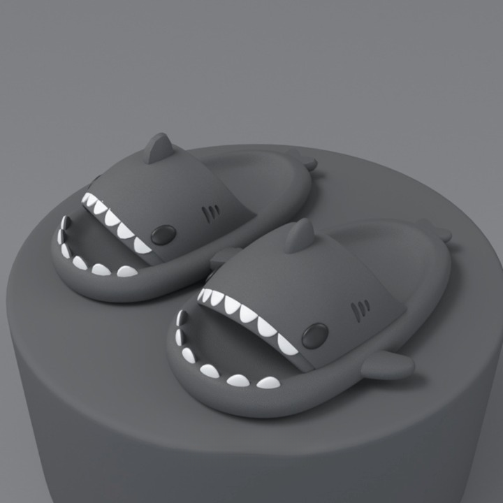 Trendy Sharkies Slipper, wolkenweich & dämpfend. Rutschfest, ideal als Unisex Komfortschuhe für den Alltag.