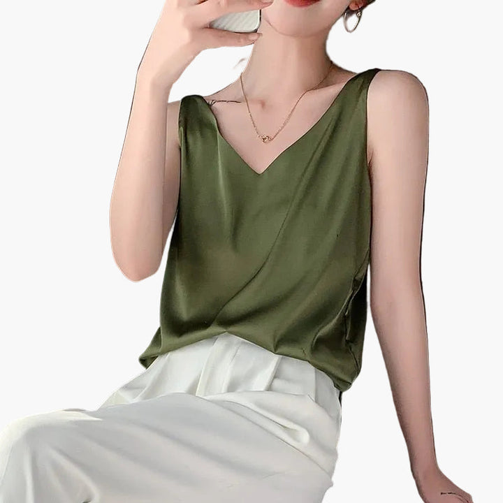 Bequemes Damen Kurzarm Top mit V-Ausschnitt für Sommer und Alltag, leicht & atmungsaktiv, elegantes Design.