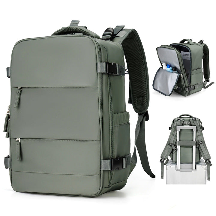 Stylischer Nylongrüner Unisex-Rucksack, perfekt als Pendler- & Laptoprucksack für Arbeit, Schule und kurze Reisen.