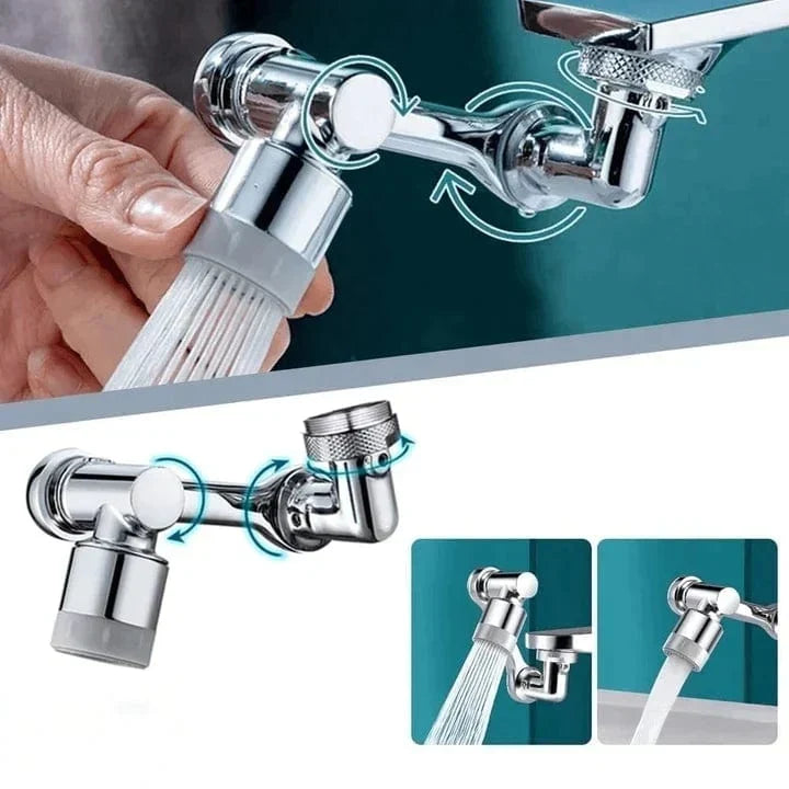 1080° drehbarer Wasserhahn-Aufsatz in der Küche, ideal für Spülbecken, erleichtert das Spülen und Reinigen.