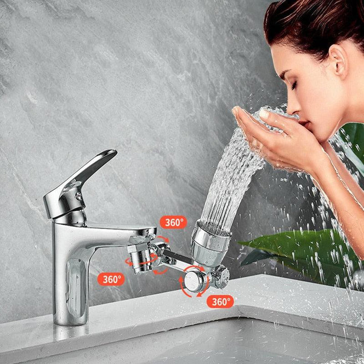 Vielseitige 1080° Armatur-Verlängerung für flexible Wassernutzung in Küche und Bad, einfache Installation.