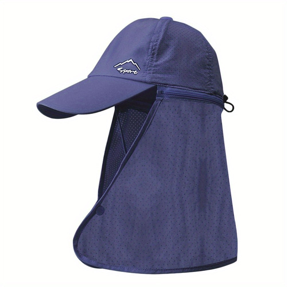 Outdoor-Sonnenhut mit Nackenschutz und UV-Schutz. Atmungsaktive Trucker Cap für heiße Sommertage.