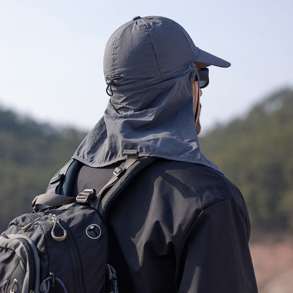Verstellbarer Unisex Wanderhut mit Nackenschutz. Bietet optimalen UV-Schutz beim Angeln & Wandern.