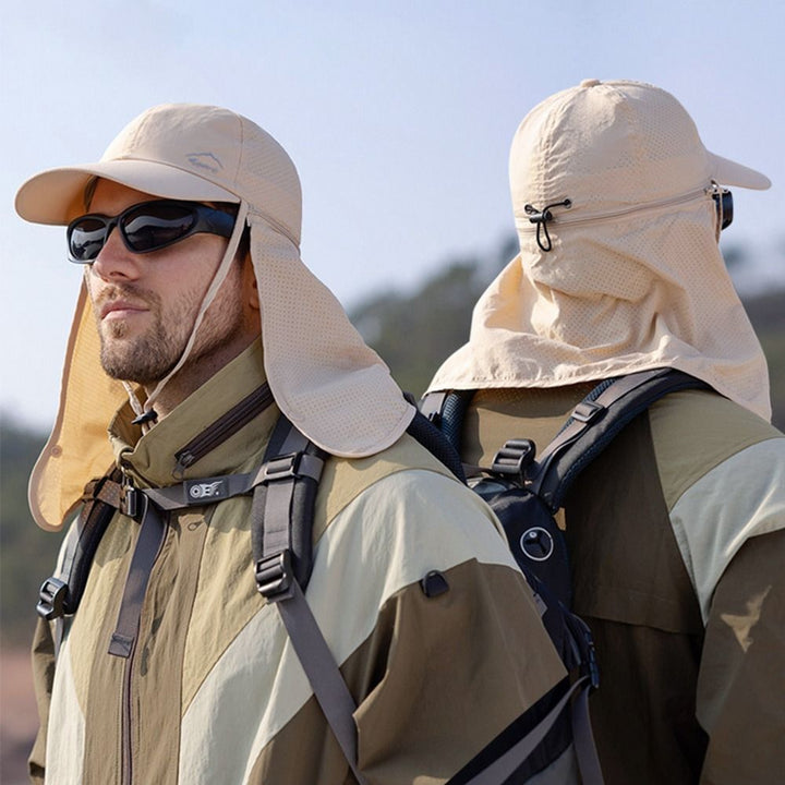 Unisex UV-Schutz Truckerhut mit Nackenschutz für Outdoor-Abenteuer. Idealer Sonnenhut und Schattenspender.