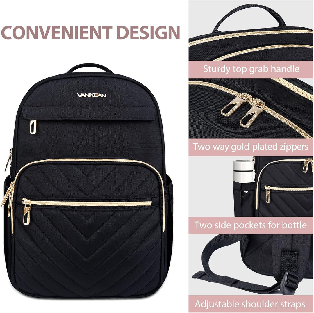 Damen Rucksack, 15,6" Laptopfach, viele Fächer für Organisation. Wasserdicht und mit praktischem USB-Anschluss.
