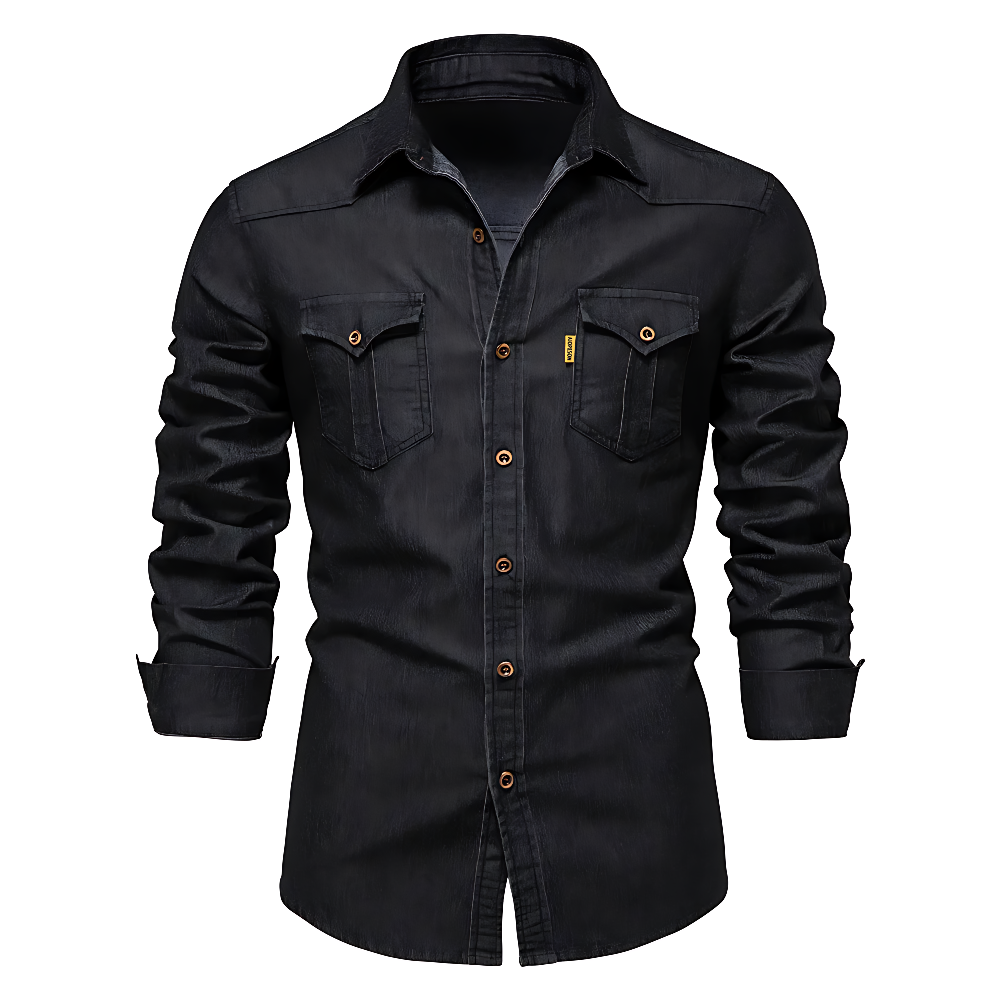 Stylisches Herrenhemd mit robustem Stoff. Ideales Casual-Oberteil für Frühling, Herbst und Winter.