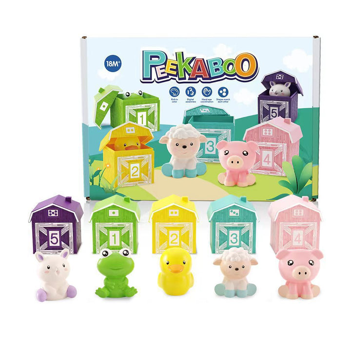 Buntes Bauernhoftiere Silikon-Spielset für Babys & Kleinkinder, ideal für sensorisches Lernen und Spielspaß.