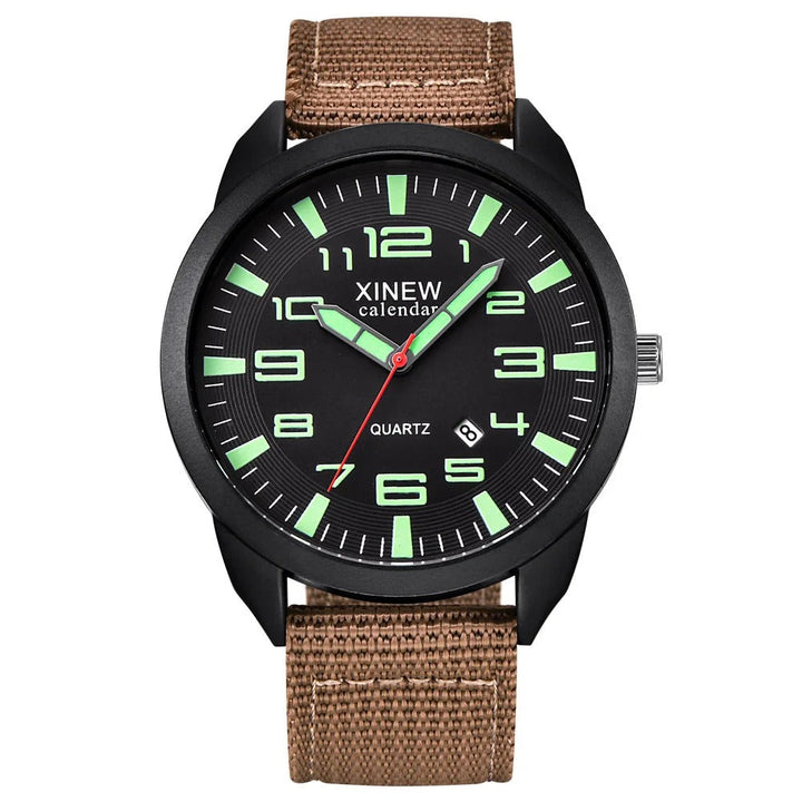 Stilvolle Unisex Quarz Armbanduhr mit Leuchtzifferblatt und Kalender, ideales Geschenk für Damen und Herren.