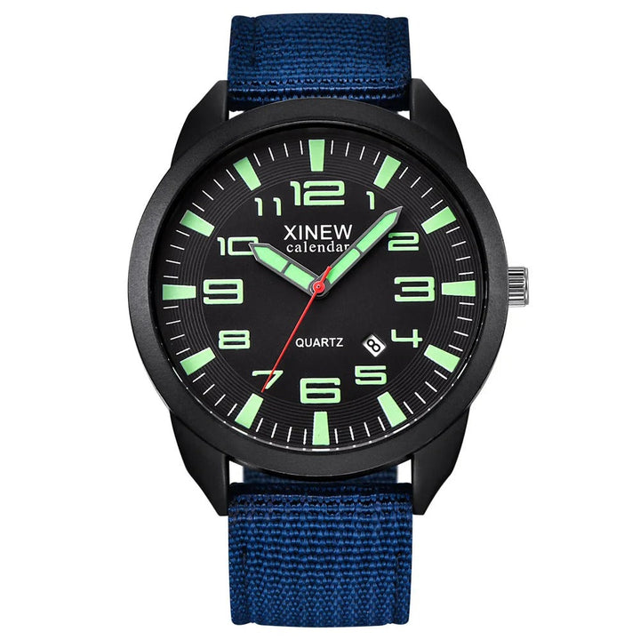 Vielseitige Quarz Armbanduhr für Unisex mit leuchtendem Zifferblatt, Kalenderfunktion und robustem Metallarmband.