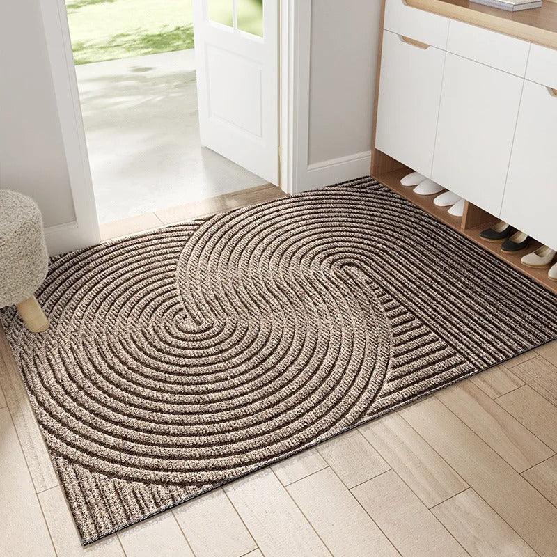 Moderner Antirutsch Eingangsteppich in Grau, ideal als Fußmatte & zuschneidbarer Bodenschutz für Zuhause.