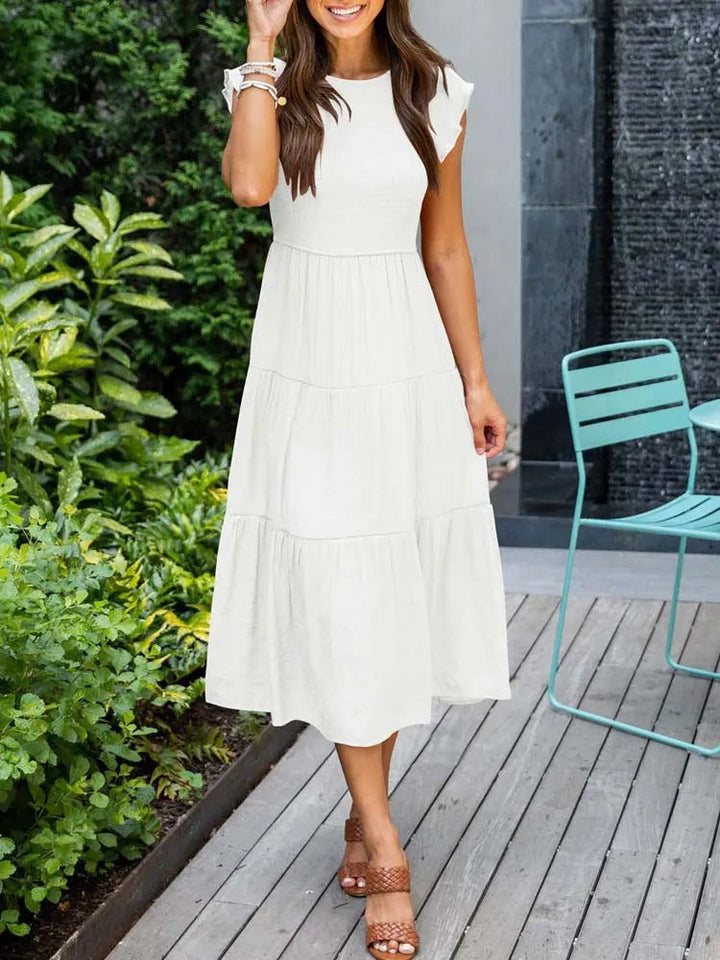 Stilvolles, figurbetontes Damenkleid. Elegantes Kurzarmkleid, ideal als Abendkleid oder Bürokleid. Bequem & vielseitig.