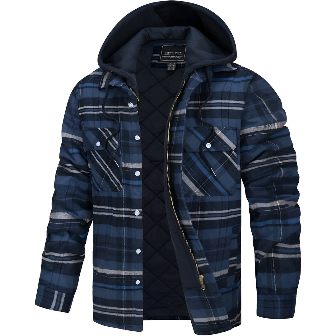 Aktiver Mann in winddichter Herren Kapuzenjacke; ideale Sport- & Freizeitjacke für den Herbst.