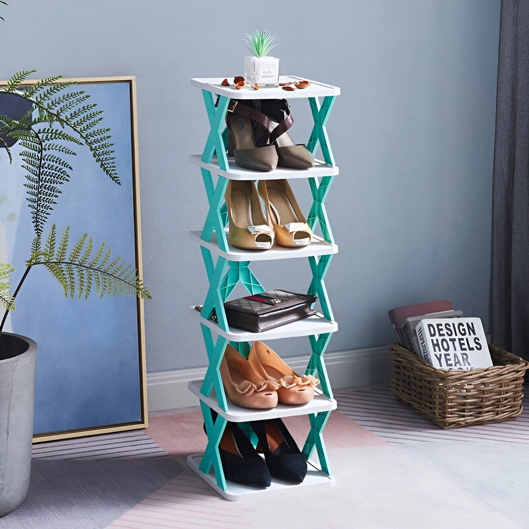 Schuhe ordentlich verstauen mit diesem faltbaren, platzsparenden Schuhregal für Ihr Zuhause.
