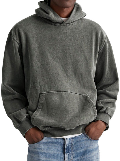 Stilvoller grüner Herren Hoodie; Kapuzenpullover mit Kängurutasche für Streetwear & Komfort.
