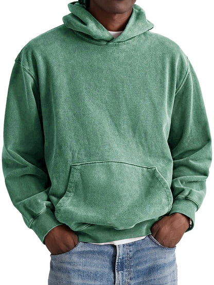 Blauer Herren Hoodie, Kapuzenpullover mit Kängurutasche. Bequemer Freizeit-Pullover für Männer.