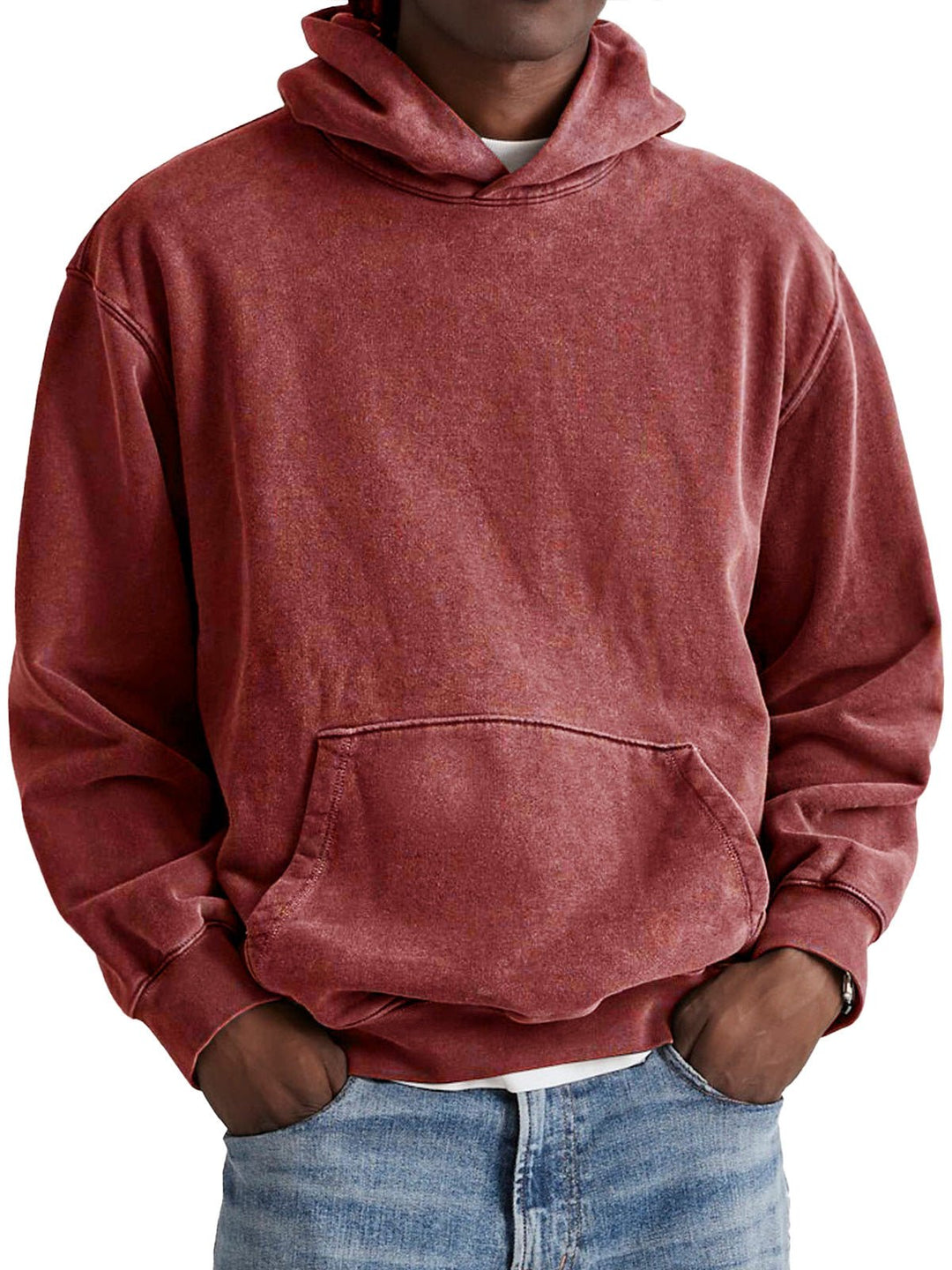 Herren Kapuzenpullover mit großer Kängurutasche; lässiger blauer Hoodie für Komfort & Streetwear.