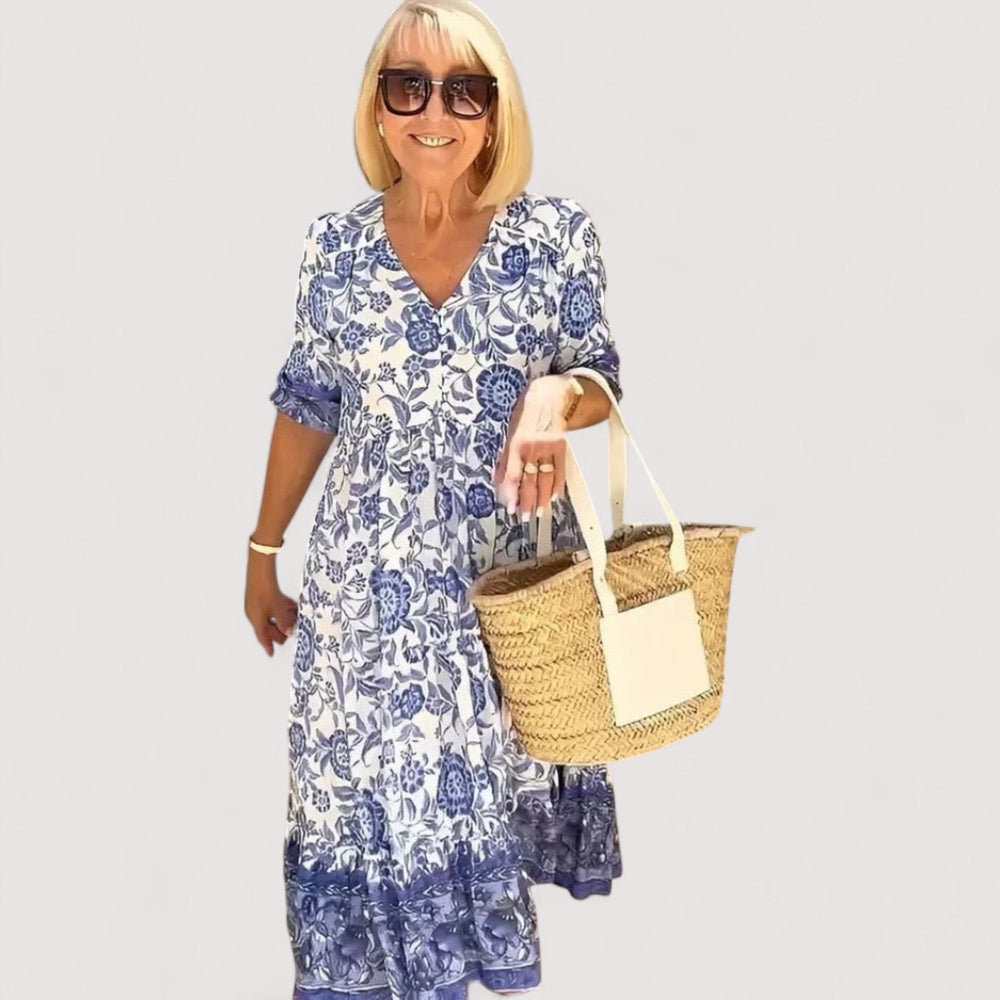 Vielseitiges Damen Sommerkleid mit lockerer Passform. Perfekt als Reisekleid oder Freizeitkleid für warme Tage.