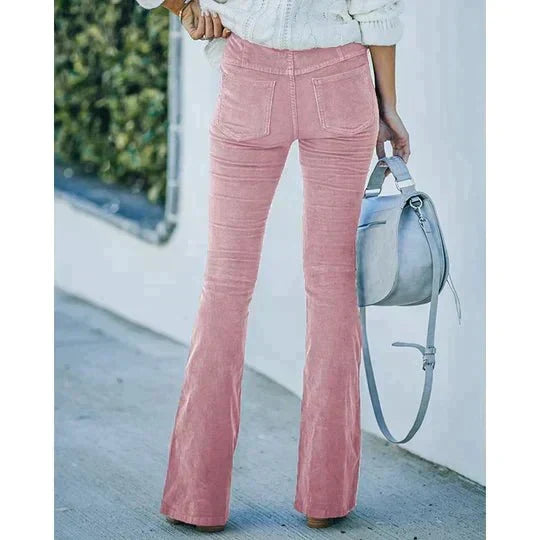 Damen-Hose Nora: bequeme Stretchhose in Bordeaux. Perfekt für elegante Alltags- und Business-Outfits.