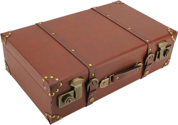 Klassischer Übernachtungskoffer aus braunem Vintage-Leder mit stabilem Legierungsschloss.