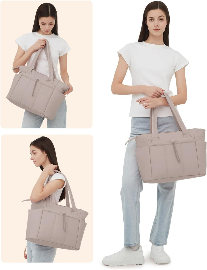 Robuste Reisetasche Damen, Puffer-Design, mit Trolley-Sleeve.