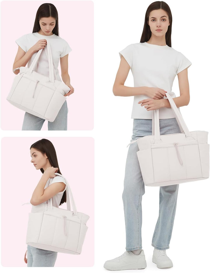 Intelligente Organisation in dieser Damen Puffer Tote mit Laptop-Sleeve.