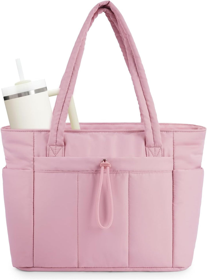 Stilvolle Alltagstasche Puffer, mit Becherhalter & Laptop-Sleeve für Damen.