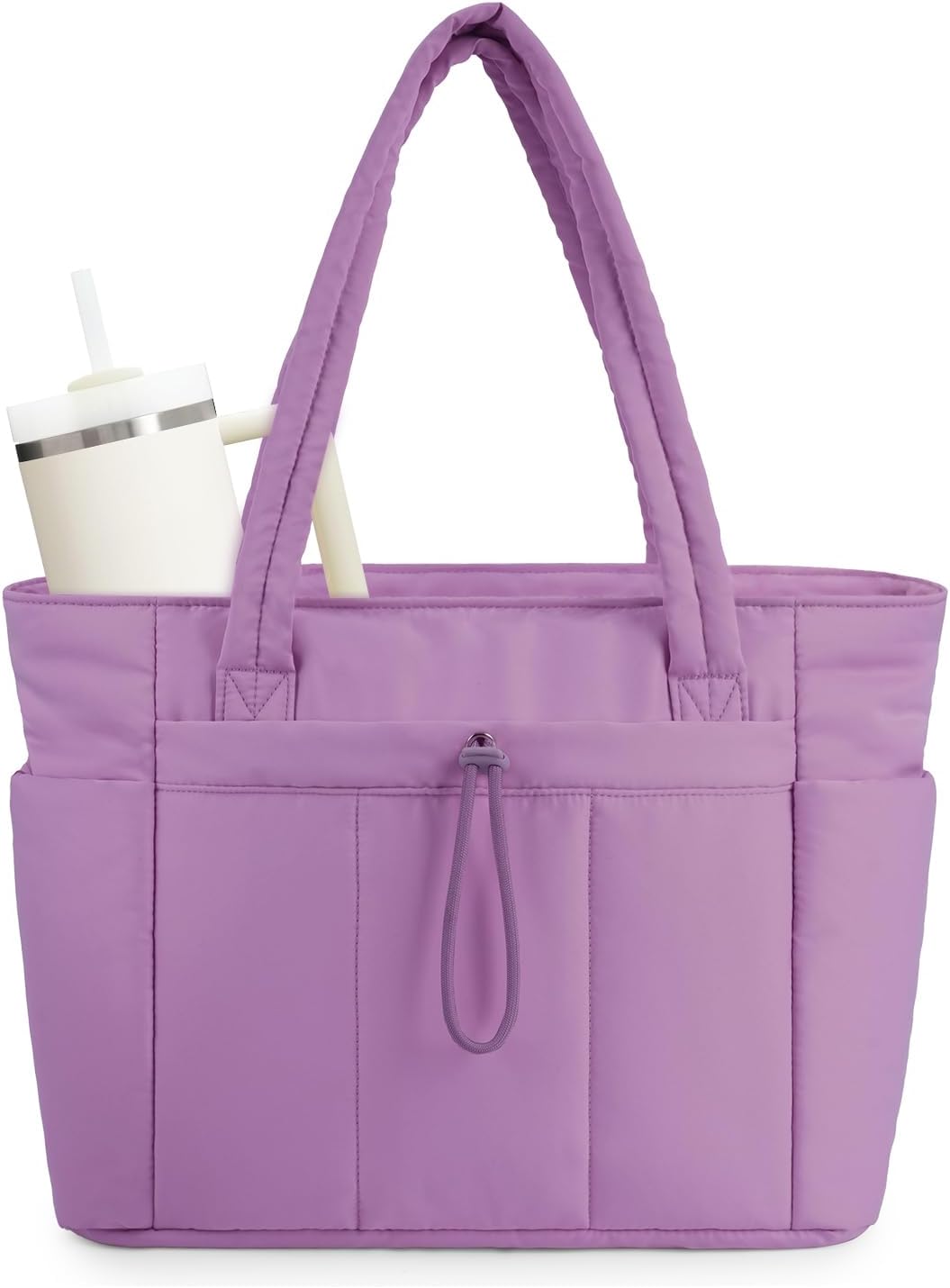 Große Puffer Tote Damen, organisiert mit Laptop- & Getränkefach.