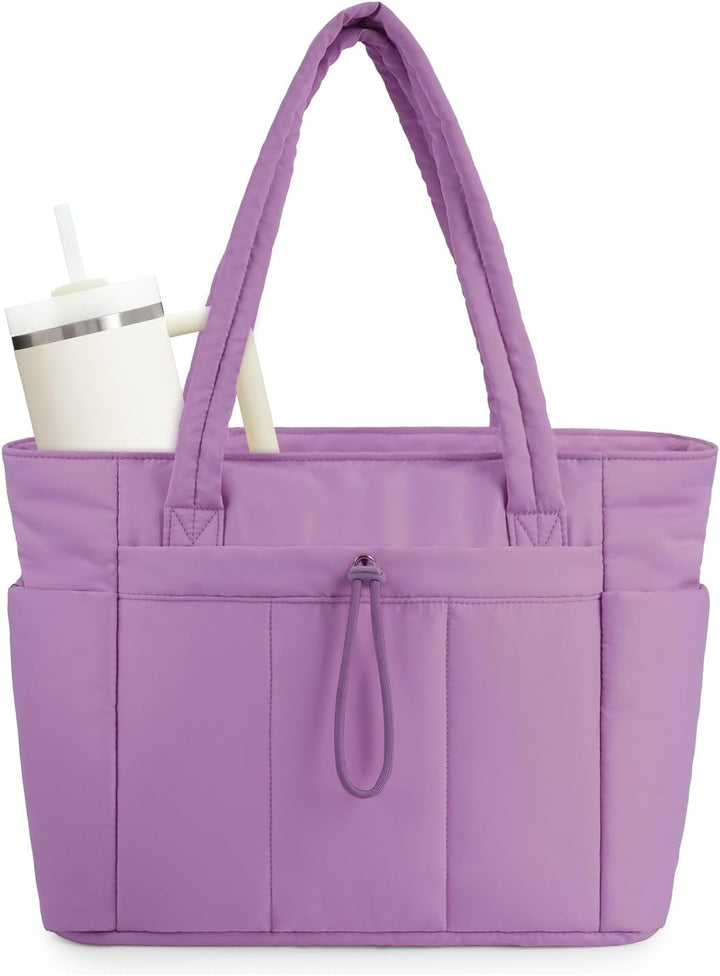 Große Puffer Tote Damen, organisiert mit Laptop- & Getränkefach.