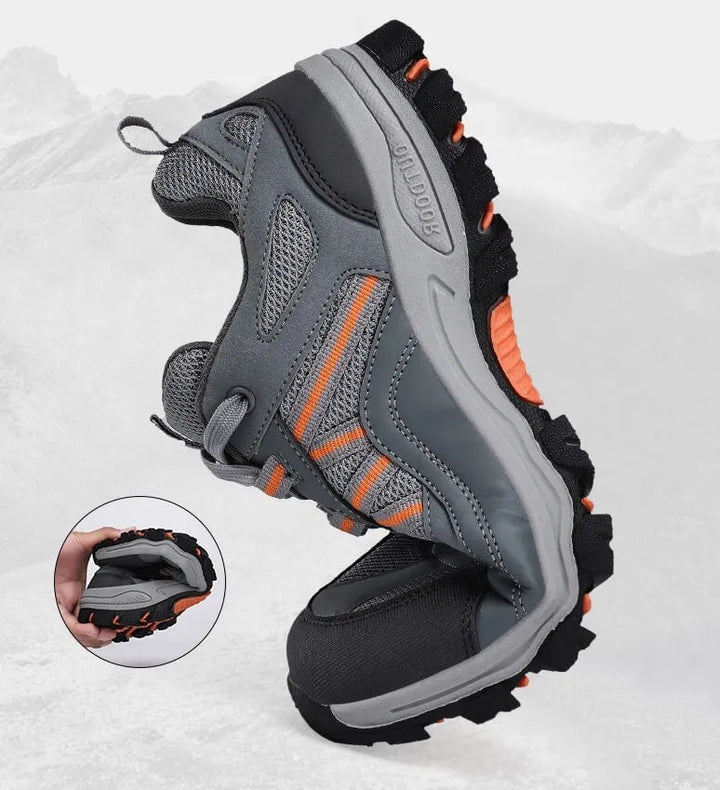 Leichter Unisex Trekkingschuh, Seitenansicht, ideal für Wanderungen & Outdoor-Abenteuer, ergonomisch designt.
