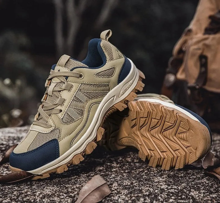 Ergonomischer Unisex Wanderschuh, Nahaufnahme des Obermaterials, schmutzabweisend und leicht zu reinigen.