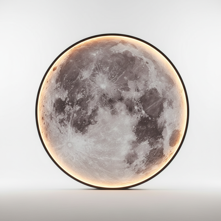 Elegante Wandlampe Moonveil Mondlampe mit LED-Beleuchtung für Schlafzimmer und Wohnzimmer Ambiente.