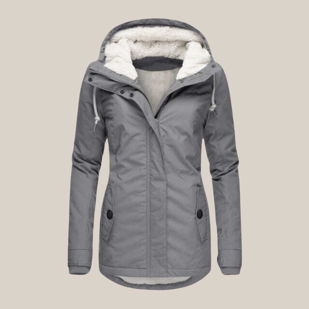 Gefütterte Damen Herbstjacke, sehr warm & gemütlich. Perfekt als Winterjacke oder eleganter Parka.