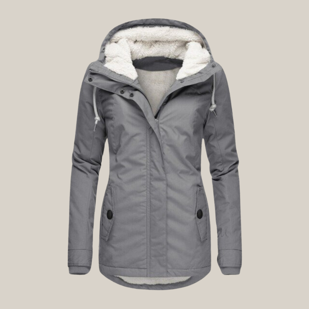 Gefütterte Damen Herbstjacke, sehr warm & gemütlich. Perfekt als Winterjacke oder eleganter Parka.