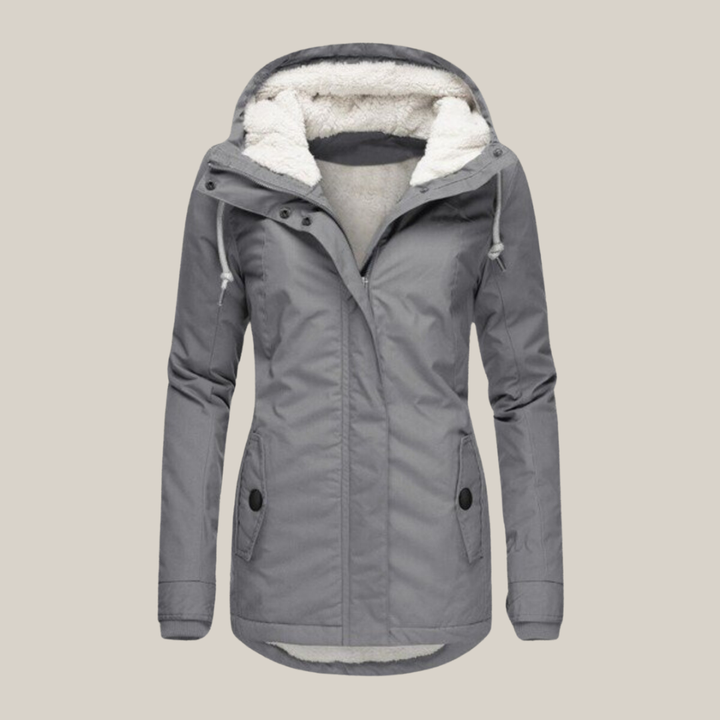 Gefütterte Damen Herbstjacke, sehr warm & gemütlich. Perfekt als Winterjacke oder eleganter Parka.