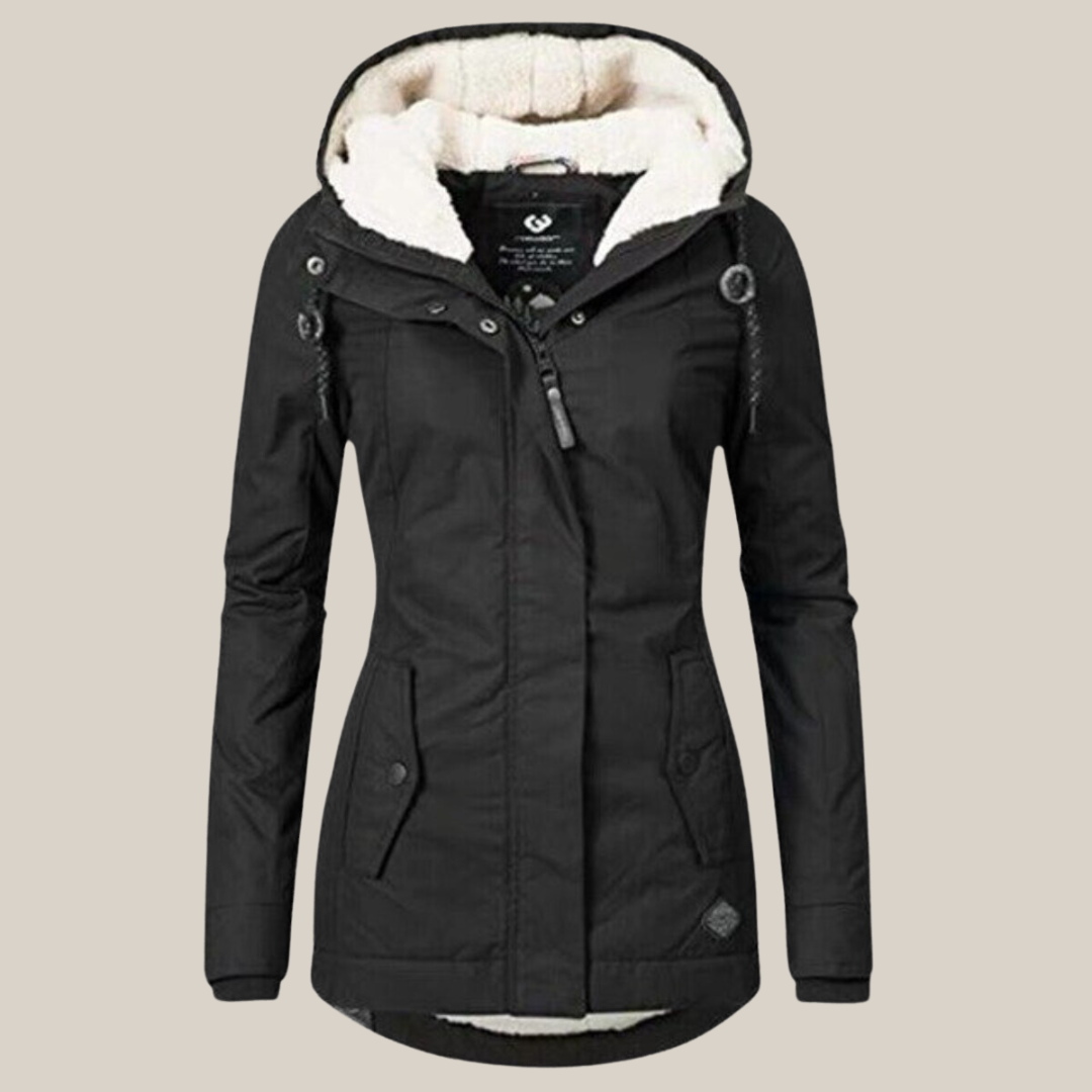 Stilvolle Damen Parka Jacke für den Herbst, warmer, casual Look. Hochwertige Oberbekleidung.