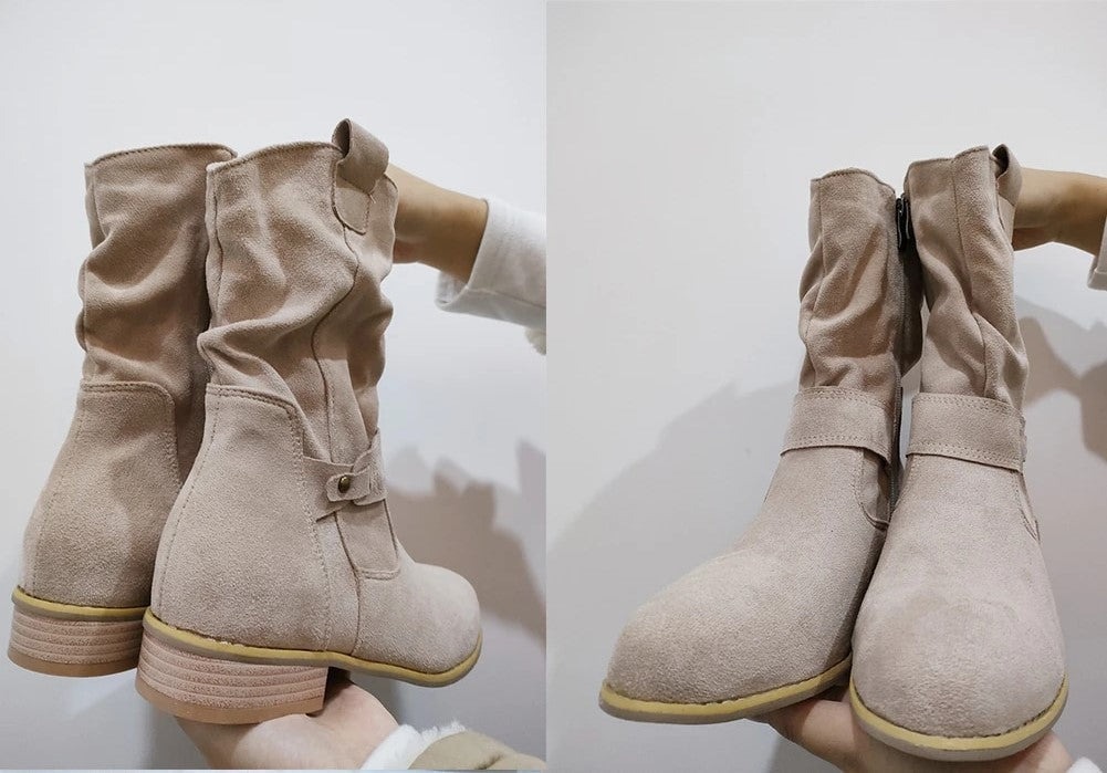 Vielseitige Damen Stiefeletten für Herbst & Winter. Warm, bequem & rutschfest. Eleganter Reißverschluss-Stiefel.