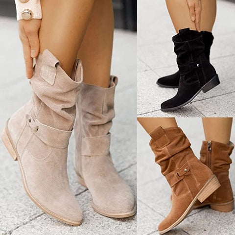 Damen Stiefeletten Schwarz: Warme, rutschfeste Herbst- & Winterschuhe. Elegant, bequem & modisch mit Reißverschluss.