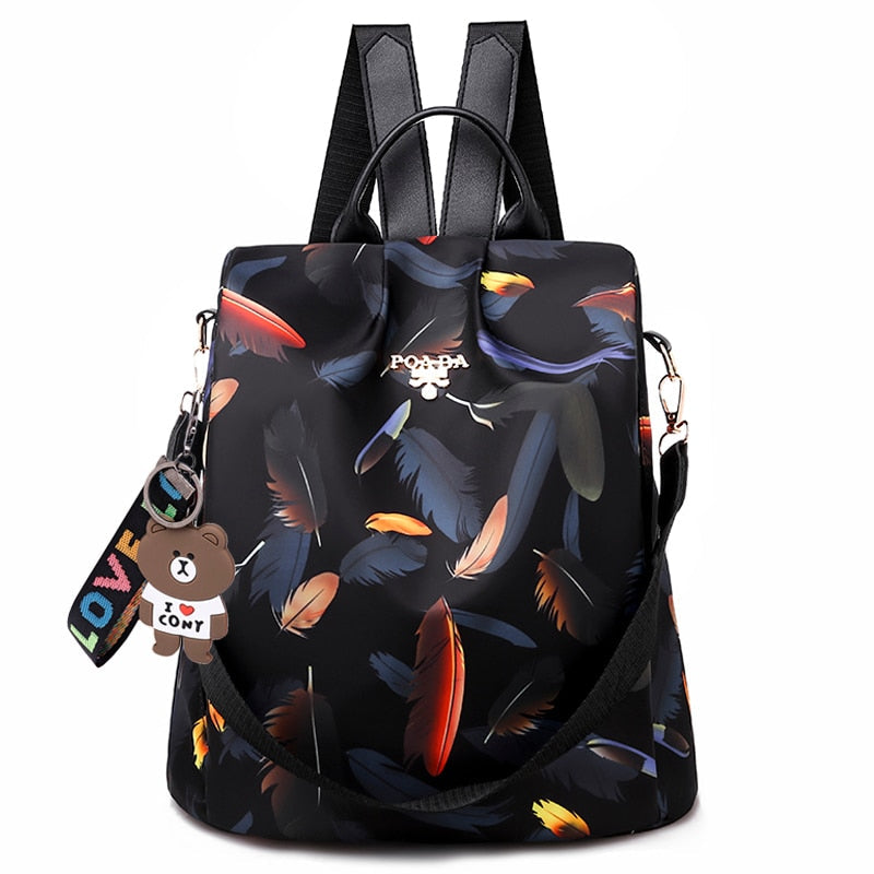 Eleganter Damen Anti-Diebstahl Rucksack aus robustem Oxford-Gewebe, wasserdicht und praktisch.
