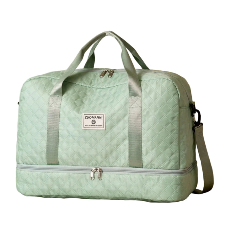 Detailansicht des Organizer-Innenraums der Weekender-Tasche mit vielseitigen Fächern und integriertem Schuhfach.