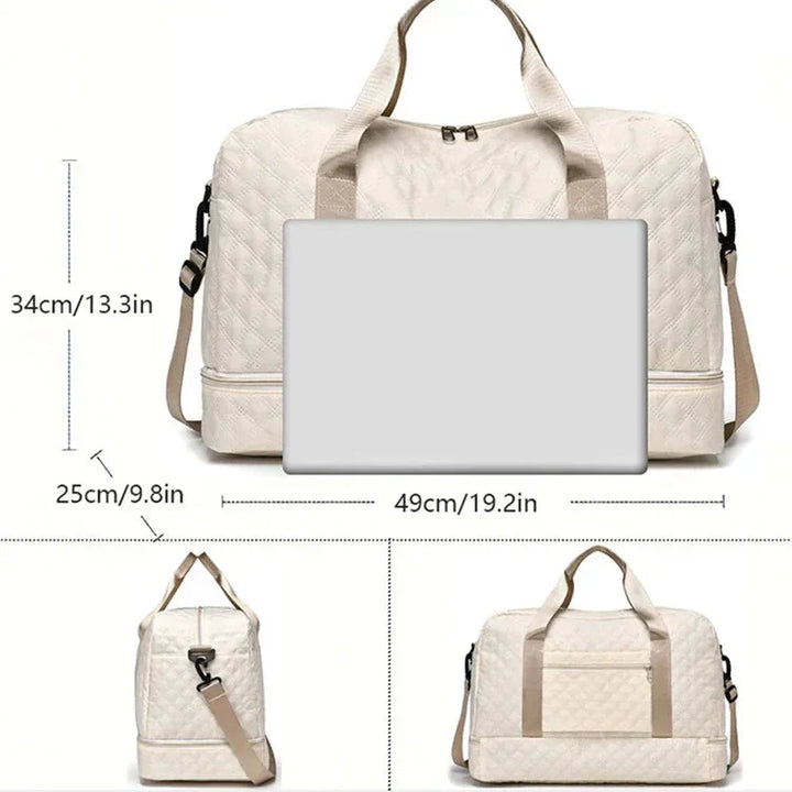 Robuste Wochenendtasche mit Reißverschluss & Tragegriffen, inkl. Schuhfach. Ideal für Sport & Reise.
