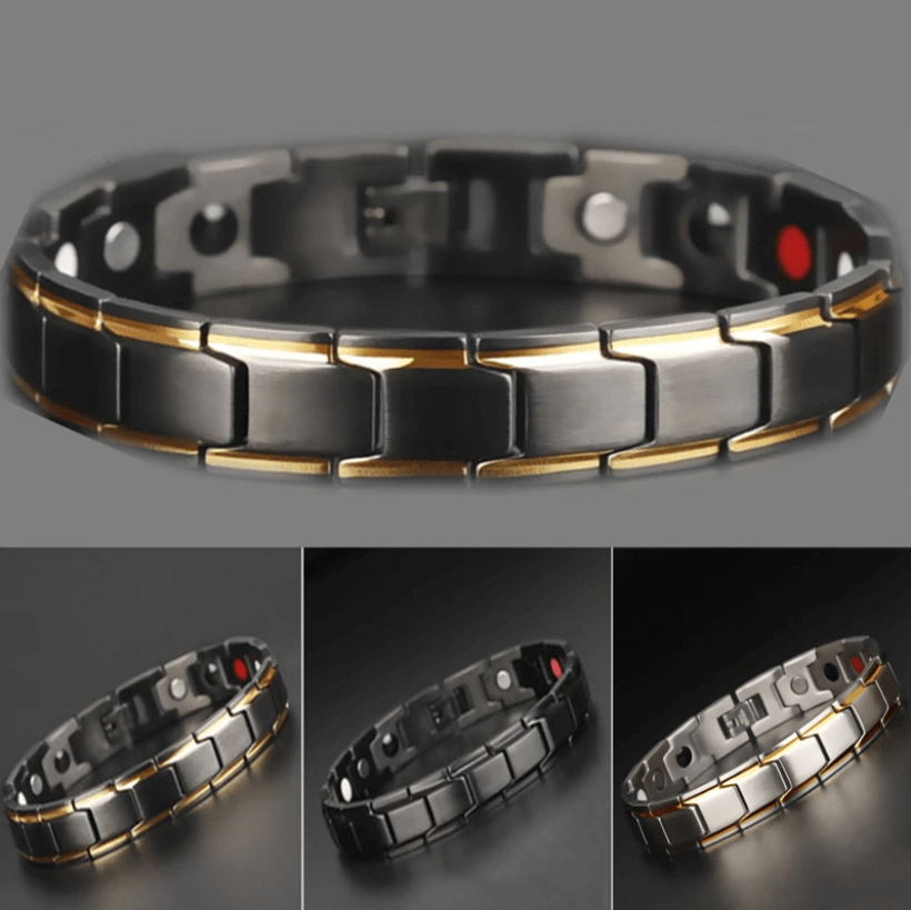 Herrenarmband CoreFlex aus Edelstahl am Handgelenk. Stilvoller Schmuck und energiebringendes Accessoire.