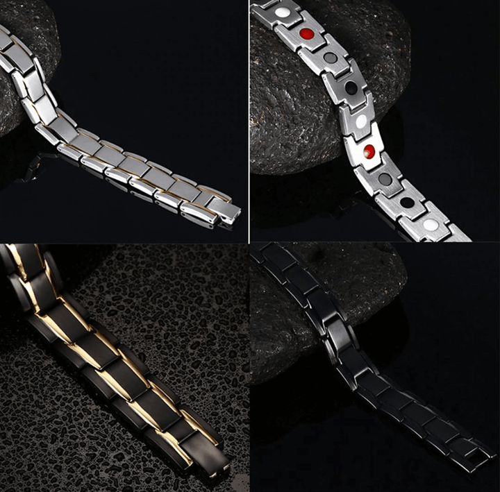 Stylisches Herren-Magnetarmband aus Edelstahl. Für mehr Energie, Wohlbefinden und einen modernen Look.