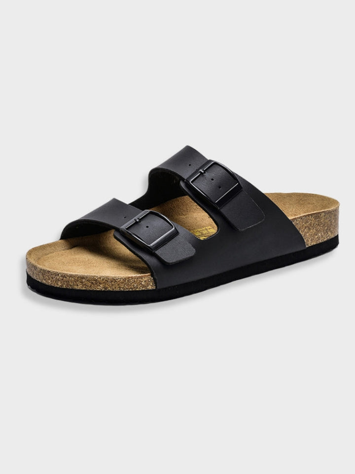 Robuste Herren Freizeitsandalen mit ergonomischem Fußbett. Verstellbare Zwei-Riemen ideal für Strand & Reisen.