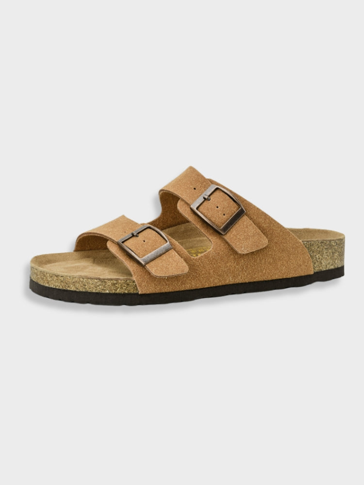 Komfortable Herren Zwei-Riemen Sandalen mit verstellbaren Schnallen. Ideal für Sommer, Freizeit & entspannte Tage.