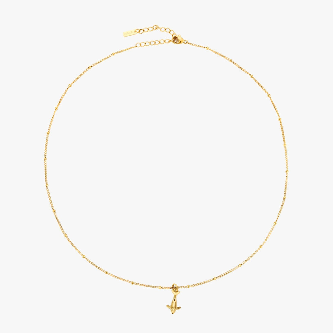Tierischer Schmuck: Goldene Damen Halskette mit stilvollem Wal Anhänger, wasserfest & elegant.