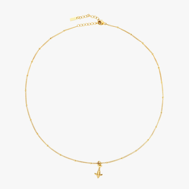 Tierischer Schmuck: Goldene Damen Halskette mit stilvollem Wal Anhänger, wasserfest & elegant.