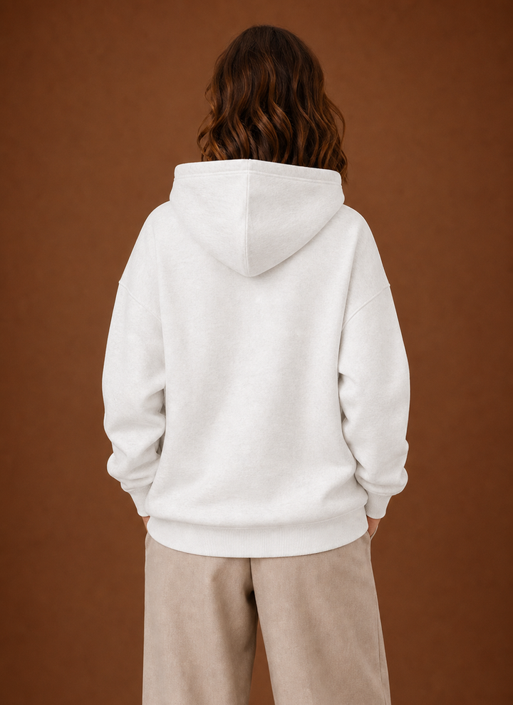Bequemer Damen Oversized Kapuzenpullover mit modischem Print. Ideal für Casual Herbst/Winter.